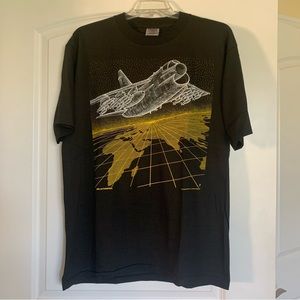 A-7 Corsair Jets on both sides of Men’s Blk T-shirt. Size XL(46-48), never worn.